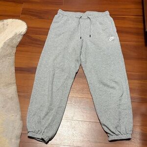 Nike Light Gray Fleece Joggers Sz M